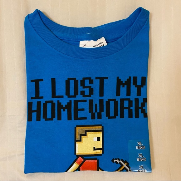 Minecraft “I Lost My Homework in a Cave Somewhere” NWT sz Boys XL - Picture 9 of 10